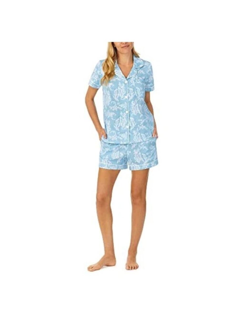 BedHead Women S Belle Eiffel Short Sleeve Classic Shorty Stretch Jersey Pj Set - Picture 1 of 16